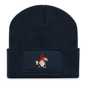 Football and Beer Christmas Elves - Recycled Patch Beanie - french navy - Front