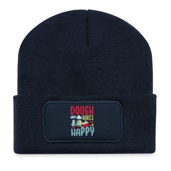 Pâte ce qui vous fait cuire une boulangerie heureuse - Beanie recyclé à patch - bleu marine - Devant