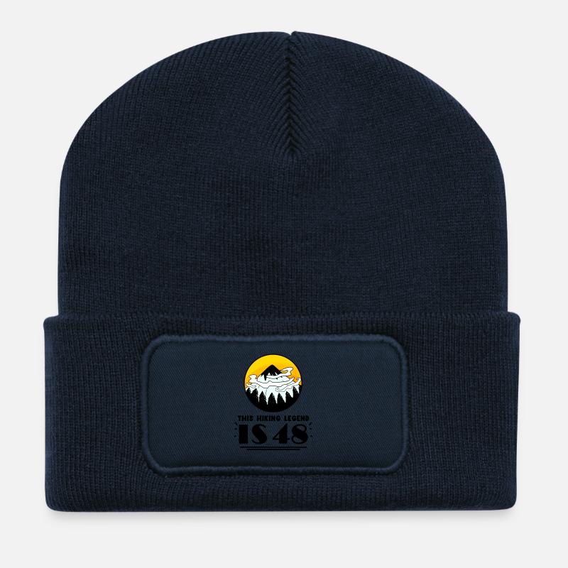 48. Geburtstag Wanderer 48 Jahre alt Berg Wandern - Recycelte Patch Beanie - French Navy