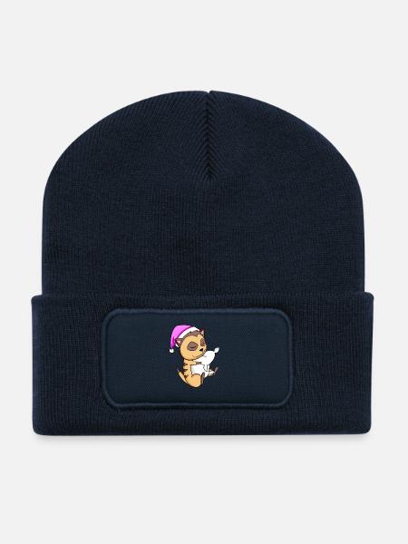 Suricate - Beanie recyclé à patch - bleu marine