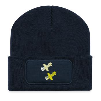 Airplane double - Recycled Patch Beanie - french navy - Front