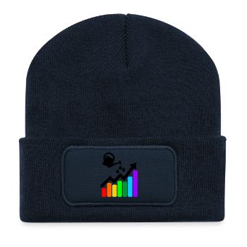 Meilleurs résultats graphique coloré et arrosoir - Beanie recyclé à patch - bleu marine - Devant