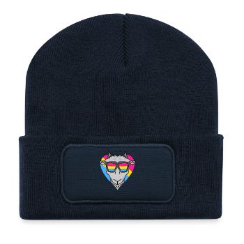 Pansexual Goat Heart Gift - Recycled Patch Beanie - french navy - Front