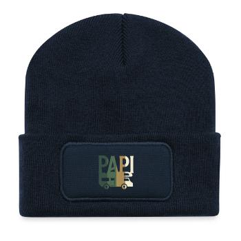 PAPI in Tarnung: Wohnmobil-Jagd und Angeln - Recycelte Patch Beanie - French Navy - Vorne