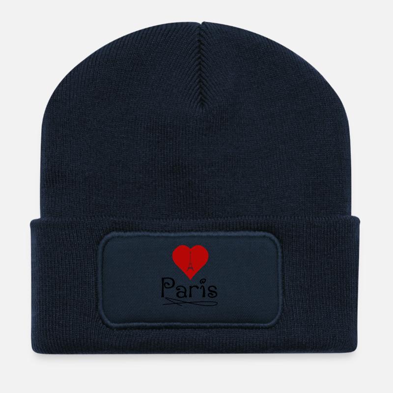 J’aime Paris - Beanie recyclé à patch - bleu marine