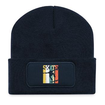 Skate Skateboarder Gift Skateboard Retro - Recycelte Patch Beanie - French Navy - Vorne