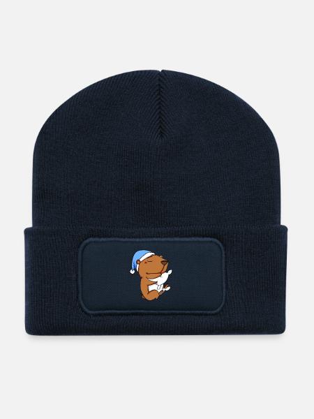 Capybara Wasserschwein - Recycelte Patch Beanie - French Navy