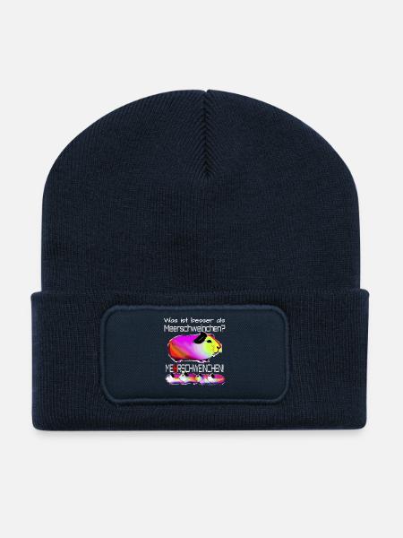 Meerschweinchen Mehrschweinchen - Recycelte Patch Beanie - French Navy