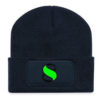 8 ANS. 8e ANNIVERSAIRE. ANNIVERSAIRE 8 ANS. 8 - Beanie recyclé à patch - bleu marine - Devant