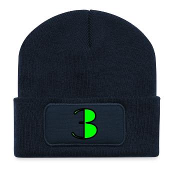 3 ANS. 3e ANNIVERSAIRE. ANNIVERSAIRE 3 ANS - Beanie recyclé à patch - bleu marine - Devant