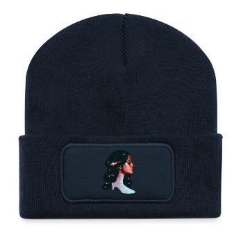 Cosmic Dreamer Portrait Design - Recycled Patch Beanie - french navy - Front