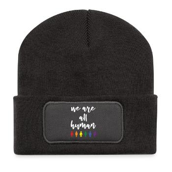 Pride Month - We Are All Human - Recycled Patch Beanie - dark grey - Front