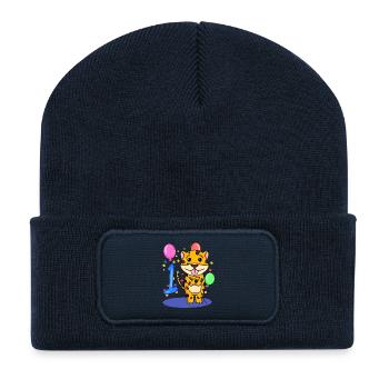 1 Birthday 1 Year Old with Animal Motif - One - Recycled Patch Beanie - french navy - Front