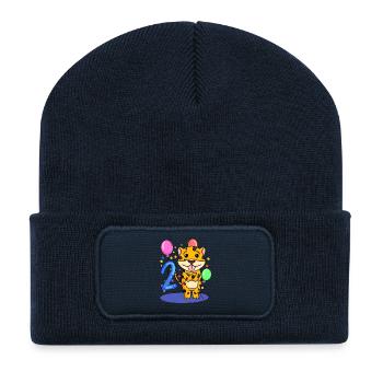 2 birthday 2 years old with animal motif - two - Recycled Patch Beanie - french navy - Front