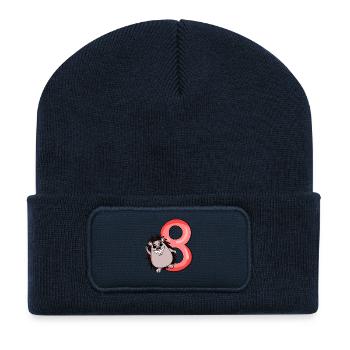 8 Birthday 8 years old with animal motif - eight - Recycled Patch Beanie - french navy - Front