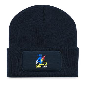 4 Birthday Boy Astronaut - quatre ans - Beanie recyclé à patch - bleu marine - Devant