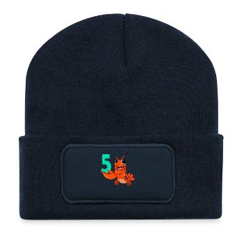 5 Birthday 5 years old with animal motif - Five - Recycled Patch Beanie - french navy - Front