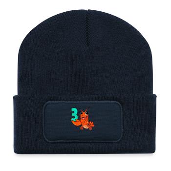 3 birthday 3 years old with animal motif - three - Recycled Patch Beanie - french navy - Front