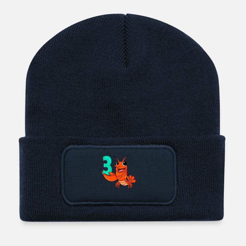 3 Geburtstag 3 Jahre alt mit Tier Motiv - drei - Recycelte Patch Beanie - French Navy