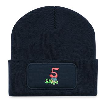 5 Birthday 5 years old with animal motif - five - Recycled Patch Beanie - french navy - Front