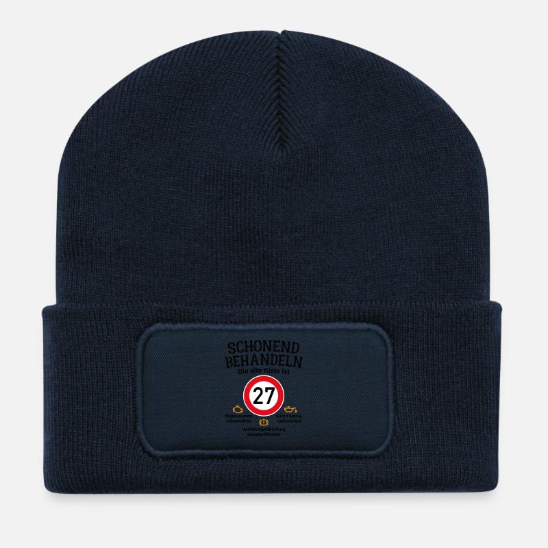 27. Geburtstag Schonend Behandeln 27 Alte Kiste 27 - Recycelte Patch Beanie - French Navy