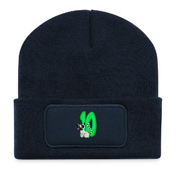 10 ans 10 ans avec motif animal - dix - Beanie recyclé à patch - bleu marine - Devant
