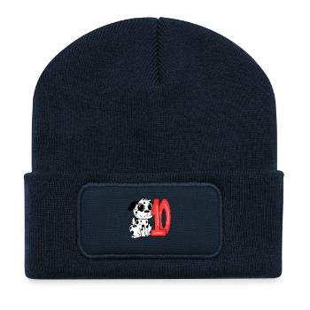 10 Geburtstag 10 Jahre alt mit Hund Motiv - zehn - Recycelte Patch Beanie - French Navy - Vorne