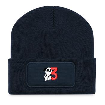3 Geburtstag 3 Jahre alt mit Hund Motiv - drei - Recycelte Patch Beanie - French Navy - Vorne