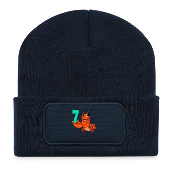 7th Birthday Motif Lobster - seven years - Recycled Patch Beanie - french navy - Front