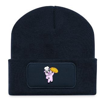 pizza maker pizza chef pork italy - Recycled Patch Beanie - french navy - Front