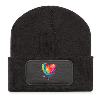 fly away - Recycelte Patch Beanie - Dunkelgrau - Vorne
