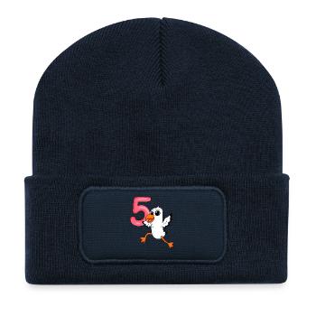 5th birthday motif seagull - five years - Recycled Patch Beanie - french navy - Front