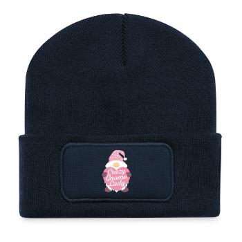 Crazy Gnome lady - Recycelte Patch Beanie - French Navy - Vorne