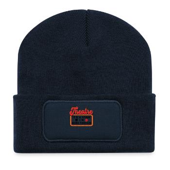 Le théâtre c’est une scène que je traverse Théâtre - Beanie recyclé à patch - bleu marine - Devant