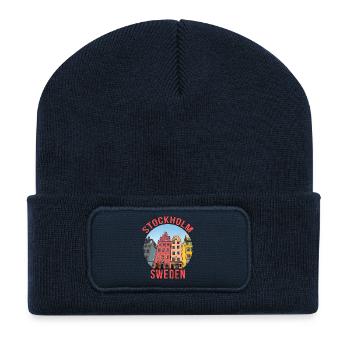Stockholm Sweden - Recycled Patch Beanie - french navy - Front