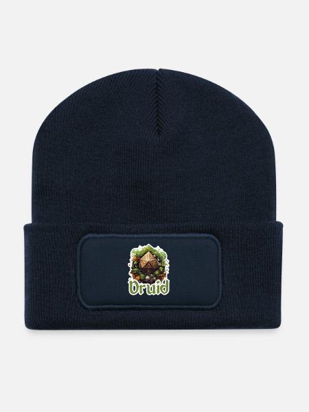 Druid with D20 – Fantasy RPG Design - Recycled Patch Beanie - french navy
