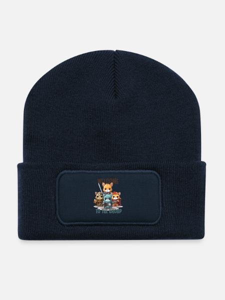 Bienvenue au groupe de jeu de rôle Fantasy Fantasy Shirt - Beanie recyclé à patch - bleu marine