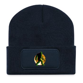 Bigfoot Sasquatch und Mond - Recycelte Patch Beanie - French Navy - Vorne