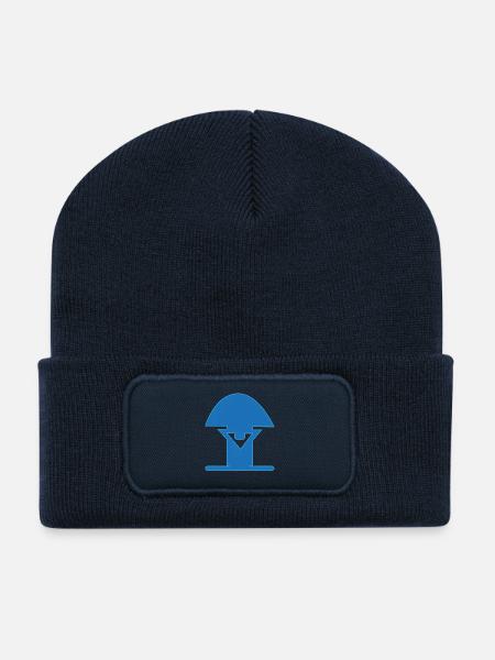 Blauer Pilz Icon - Recycelte Patch Beanie - French Navy