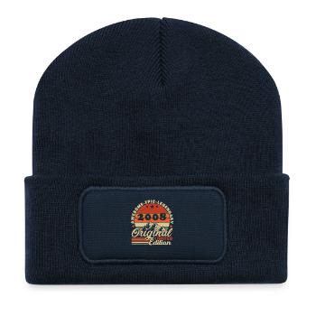 2008 Vintage Vintage Retro Birthday Gift - Recycled Patch Beanie - french navy - Front