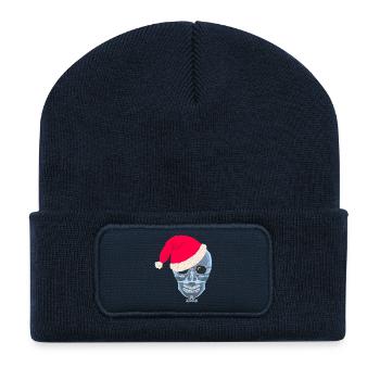 X-ray skull Santa hat, drawing - Recycled Patch Beanie - french navy - Front