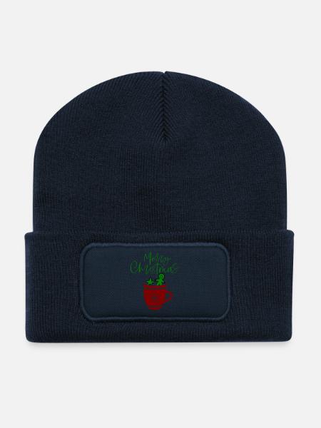 Merry Christmas, Plätzchen - Recycelte Patch Beanie - French Navy