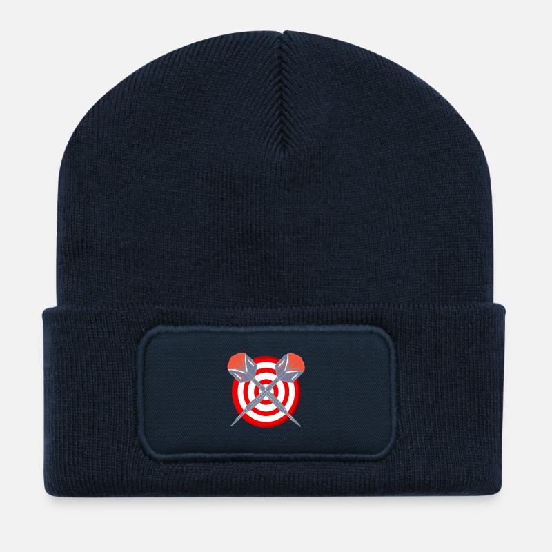 Dart Bullseye Cross Motif - Recycled Patch Beanie - french navy