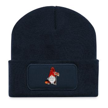 Anti Ampel Wichtel Weihnachts Zwerg - Recycelte Patch Beanie - French Navy - Vorne