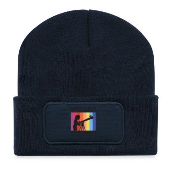 Restez calme et laissez l’astronome vous éclairer - Beanie recyclé à patch - bleu marine - Devant