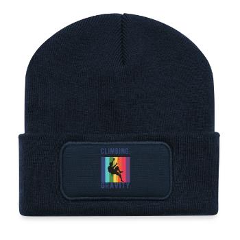 Klettern: Weil die Schwerkraft ist - Recycelte Patch Beanie - French Navy - Vorne