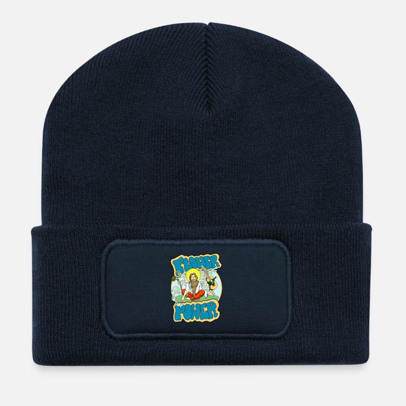 Flower Power - Recycelte Patch Beanie - French Navy