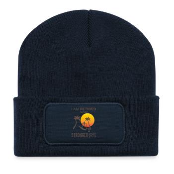 Rentner Fitness fit im Alter retired - Recycelte Patch Beanie - French Navy - Vorne