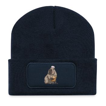 Wasserschwein Krankenschwester  - Recycelte Patch Beanie - French Navy - Vorne