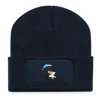 sleeping, tiredness, dog, dog breed, dachshund - Recycled Patch Beanie - french navy - Front